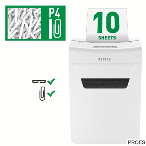 Niszczarka Leitz IQ Protect 10, P4, 10 kartek, 18 l kosz 80920000 Niszczarka Leitz IQ Protect 10, P4, 10 kartek, 18 l kosz 80920000
