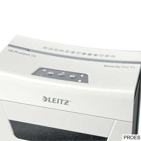 Niszczarka Leitz IQ Protect 8, P4, 8 kartek, 14 l kosz 80910000 Niszczarka Leitz IQ Protect 8, P4, 8 kartek, 14 l kosz 80910000