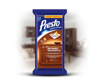 PRESTO Ściereczki nawil. do mebli drewnianych 55 szt. 28758