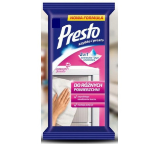 PRESTO Ściereczki nawil. do różnych powierzchni 55 szt. 28772