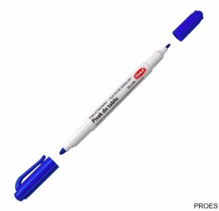 Pisaki 2-stronne do białych tablic TOMA, 2 końcówki cienkie 0,5 i 0,8mm, niebieski TO-270 Toma