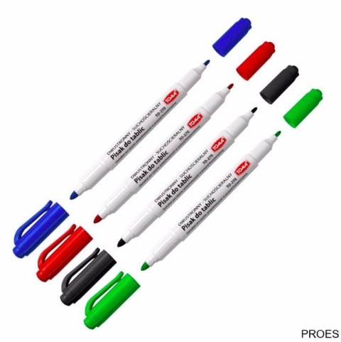 Pisaki 2-stronne do białych tablic TOMA, 2 końcówki cienkie 0,5 i 0,8mm, niebieski TO-270 Toma Pisaki 2-stronne do białych tablic TOMA, 2 końcówki cienkie 0,5 i 0,8mm, niebieski TO-270 Toma