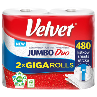 Ręcznik VELVET JUMBO DUO 2 rolki 2warstwy 2x240listków