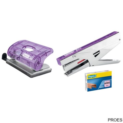 Dziurkacz mini Rapid ColourBreeze FC5, 10 kartek, 5 lat gwarancji, lawendowy 5001534 Dziurkacz mini Rapid ColourBreeze FC5, 10 kartek, 5 lat gwarancji, lawendowy 5001534