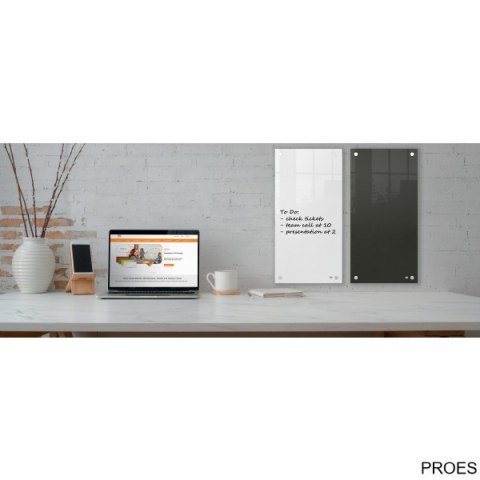 Mała podłużna szklana tablica suchościeralna Nobo Home 300x600mm, biała 1915603 Mała podłużna szklana tablica suchościeralna Nobo Home 300x600mm, biała 1915603