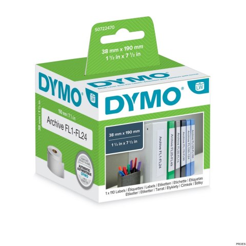 Etykiety DYMO na segregatory, 190 x 38 mm małe (białe) S0722470 (X) Etykiety DYMO na segregatory, 190 x 38 mm małe (białe) S0722470 (X)