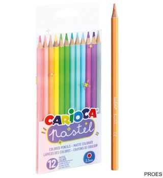 Kredki Ołówkowe Pastelowe CARIOCA 12 kolorów (43034) 160-2229