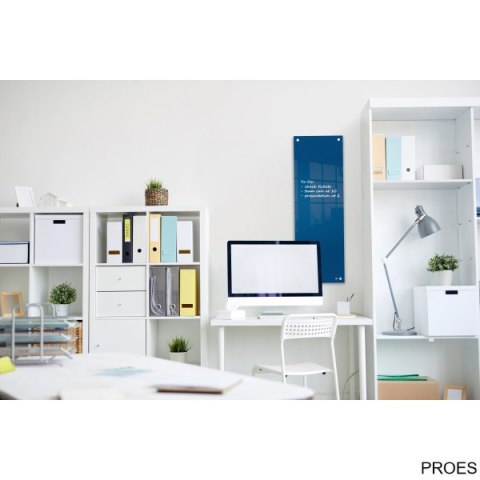 Mała podłużna szklana tablica suchościeralna Nobo Home 300x900mm, niebieska 1915608 Mała podłużna szklana tablica suchościeralna Nobo Home 300x900mm, niebieska 1915608