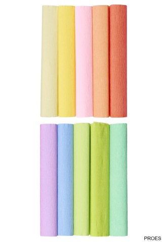 Bibuła marszczona Creatinio 25x200 mały mix pastelowy komplet 10 sztuk 400153933 TOP-2000