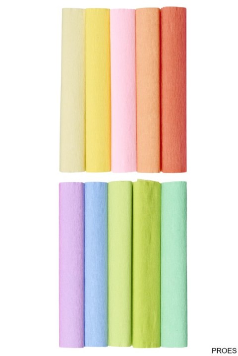 Bibuła marszczona Creatinio 25x200 mały mix pastelowy komplet 10 sztuk 400153933 TOP-2000