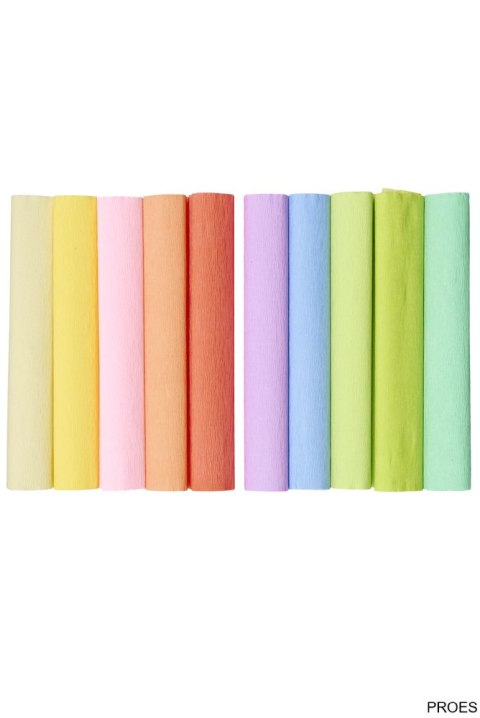 Bibuła marszczona Creatinio 25x200 mały mix pastelowy komplet 10 sztuk 400153933 TOP-2000