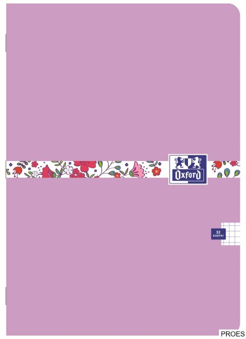 Zeszyt FLORAL A5 32k 90g kratka z marginesem mix 400150841 OXFORD