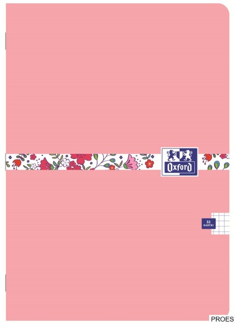 Zeszyt FLORAL A5 32k 90g kratka z marginesem mix 400150841 OXFORD
