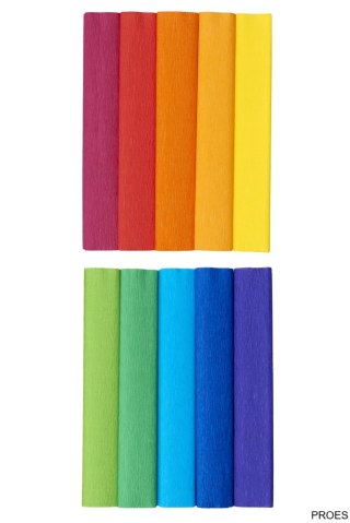 Bibuła marszczona Creatinio 25x200 mały mix tęczowy komplet 10 sztuk 400153936 TOP-2000