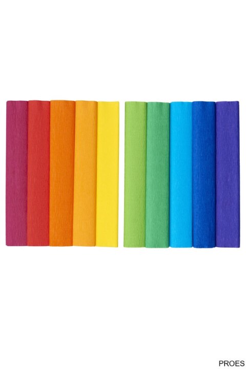 Bibuła marszczona Creatinio 25x200 mały mix tęczowy komplet 10 sztuk 400153936 TOP-2000