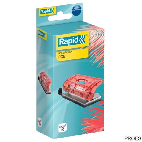 Dziurkacz mini Rapid ColourBreeze FC5, 10 kartek, 5 lat gwarancji, zielony 5001331 Dziurkacz mini Rapid ColourBreeze FC5, 10 kartek, 5 lat gwarancji, zielony 5001331