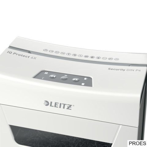 Niszczarka Leitz IQ Protect 6, P4, 6 kartek, 10 l kosz 80900000 Niszczarka Leitz IQ Protect 6, P4, 6 kartek, 10 l kosz 80900000