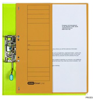 Skoroszyt kartonowy ELBA 1/2 A4, oczkowy, żółty, 100551878