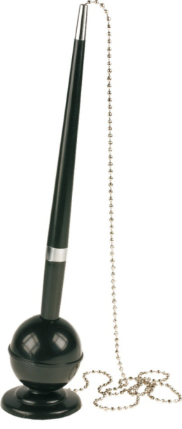 Długopis plastikowy z podstawką i metalowym łańcuszkiem czarny 0,7mm LAMIDA A01.2200.90