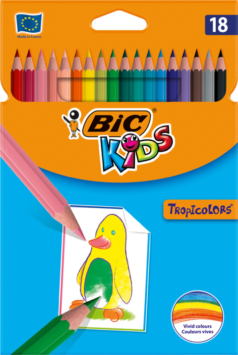 Kredki ołówkowe BIC Kids Tropicolors 18kol., 9375172