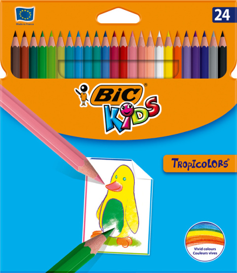 Kredki ołówkowe BIC Kids Tropicolors 24kol., 9375182/9375183