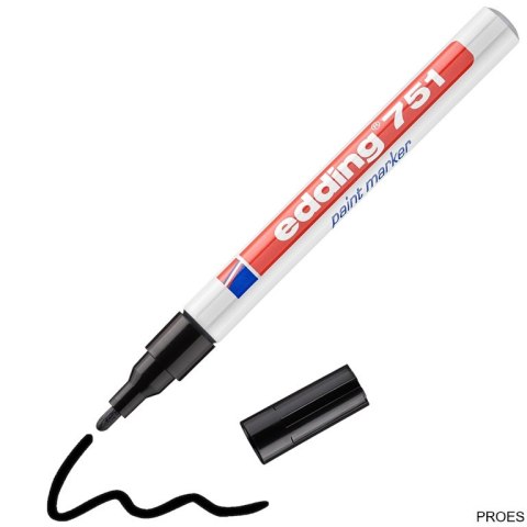 Marker EDDING lakierowy 751 czarny końcowka okrągła 1-2mm Marker EDDING lakierowy 751 czarny końcowka okrągła 1-2mm