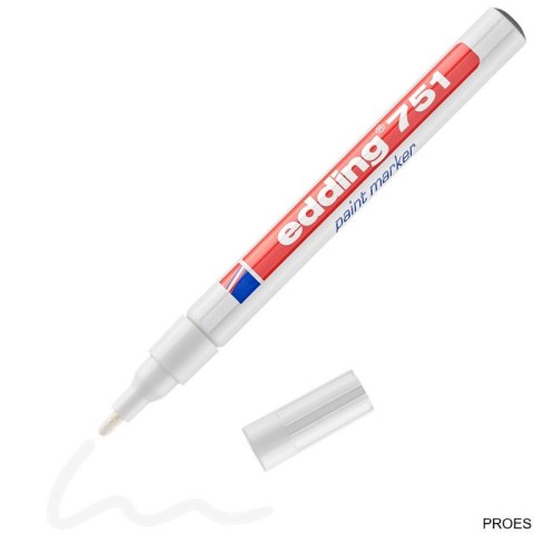 Marker lakierowy 1-2mm 751 biały EDDING końcowka okrągła Marker lakierowy 1-2mm 751 biały EDDING końcowka okrągła