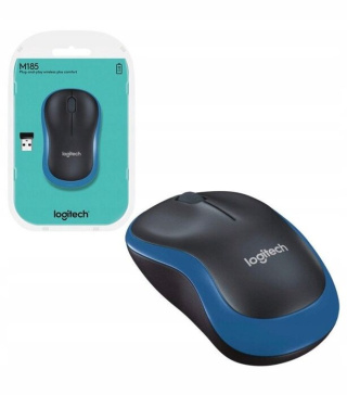 Mysz bezprzewodowa LOGITECH optyczna M185 czarno-niebieska 910-002239