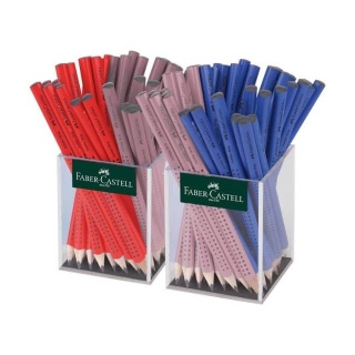 Ołówek JUMBO GRIP 3 x 24 kolory (różowy, czerwony, niebieski) FABER-CASTELL 111972