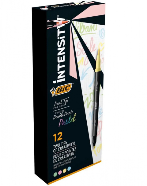 Pisak dwustronny Dual Tip Pastel mix 12 szt 503905