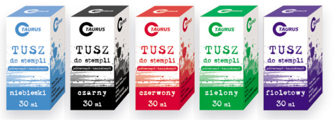 Tusz do pieczątek 30ml czerwony Taurus Tusz do pieczątek 30ml czerwony Taurus