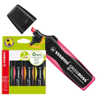Zakreślacz STABILO green BOSS etui 4szt 6070/4