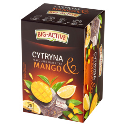 Herbata BIG-ACTIVE Cytryna & Mango 20 torebek/40g z kawałkami owoców czarna