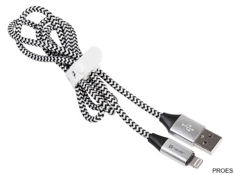 Kabel USB 2.0 iPhone AM - lightning 1,0m czarno-srebrny TRACER TRAKBK46268 Kabel USB 2.0 iPhone AM - lightning 1,0m czarno-srebrny TRACER TRAKBK46268