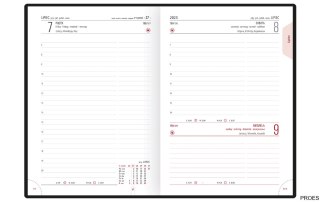 Kalendarz A-5 STANDARD książkowy (KS1), 05 - grafit carbon / granat linea 2024 TELEGRAPH