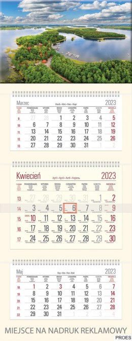 Kalendarz Trójdzielny z główką (T09) PARK - krem 2024 TELEGRAPH