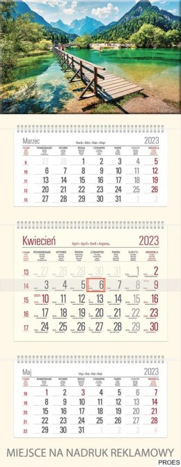 Kalendarz Trójdzielny z główką (T11) BAŁTYK - krem 2024 TELEGRAPH
