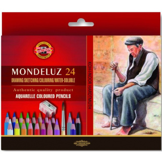 Kredki MONDELUZ 24 kolory + pędzle 3711/3