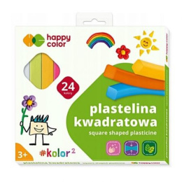 Plastelina szkolna kwadratowa, 24 kolory, Happy Color HA 2114 K24