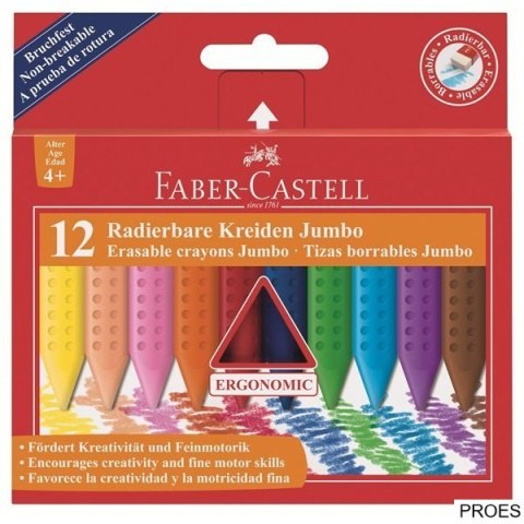 Kredki GRIP JUMBO trójkątne 12 kolorów FABER-CASTELL 122540 FC Kredki GRIP JUMBO trójkątne 12 kolorów FABER-CASTELL 122540 FC