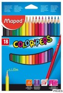 Kredki trójkątne MAPED COLORPEPS 18kolorów 183218