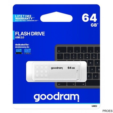 Pamięć USB GOODRAM 64GB UME2 biały USB 2.0 UME2-0640W0R11 Pamięć USB GOODRAM 64GB UME2 biały USB 2.0 UME2-0640W0R11