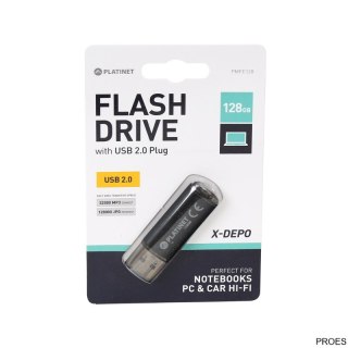 Pendrive USB 2.0 X-Depo 128GB czarny PLATINET PMFE128