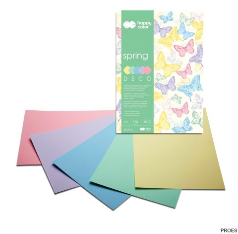 Blok Deco Spring A4, 170g, 20 ark, 5 kol., Happy Color HA 3817 2030-110 Blok Deco Spring A4, 170g, 20 ark, 5 kol., Happy Color HA 3817 2030-110