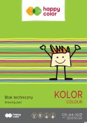 Blok techniczny kolorowy A4, 170g, 10 ark, Happy Color HA 3550 2030-09