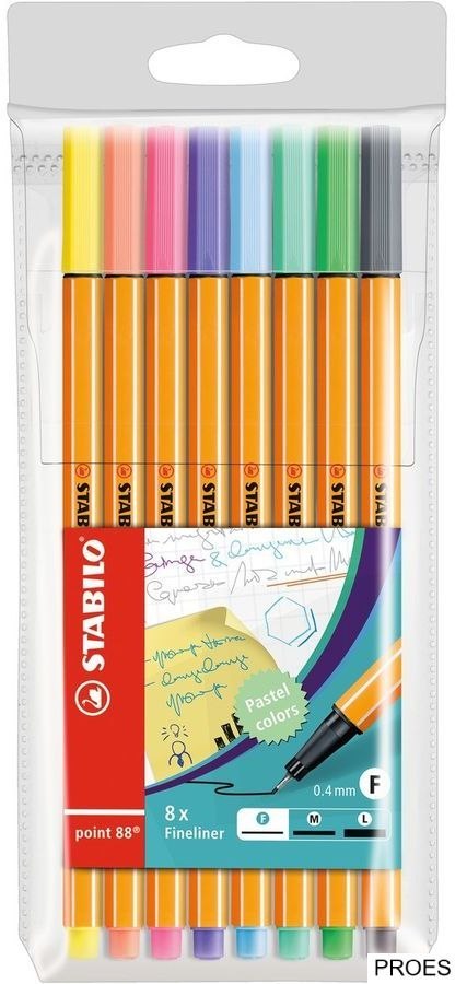 Cienkopis STABILO point 88/8-05 0,4mm etui kartonowe 8 szt. Cienkopis STABILO point 88/8-05 0,4mm etui kartonowe 8 szt.