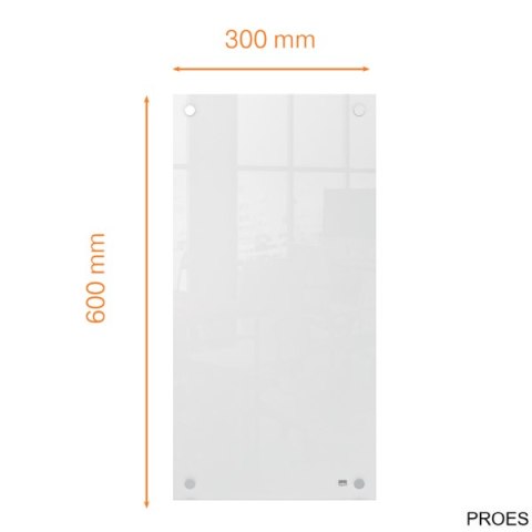 Mała podłużna szklana tablica suchościeralna Nobo Home 300x600mm, biała 1915603 Mała podłużna szklana tablica suchościeralna Nobo Home 300x600mm, biała 1915603