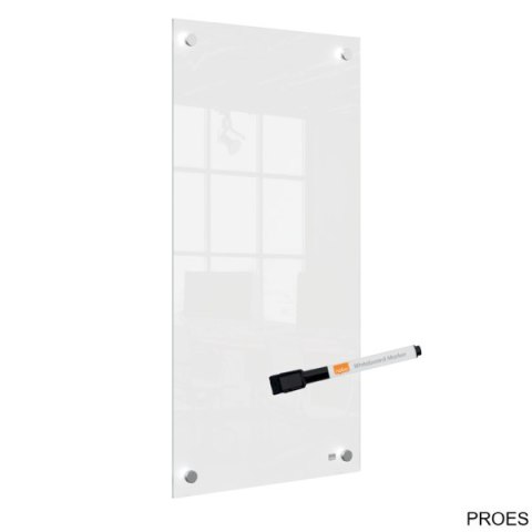 Mała podłużna szklana tablica suchościeralna Nobo Home 300x600mm, biała 1915603 Mała podłużna szklana tablica suchościeralna Nobo Home 300x600mm, biała 1915603