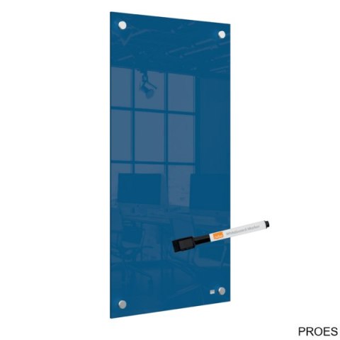 Mała podłużna szklana tablica suchościeralna Nobo Home 300x600mm, niebieska 1915607 Mała podłużna szklana tablica suchościeralna Nobo Home 300x600mm, niebieska 1915607