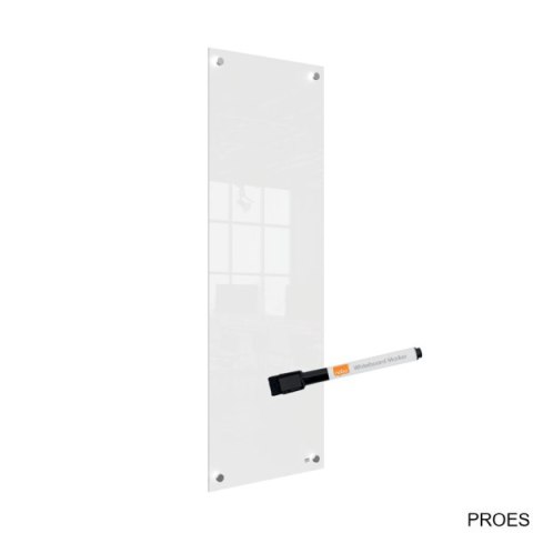 Mała podłużna szklana tablica suchościeralna Nobo Home 300x900mm, biała 1915604 Mała podłużna szklana tablica suchościeralna Nobo Home 300x900mm, biała 1915604